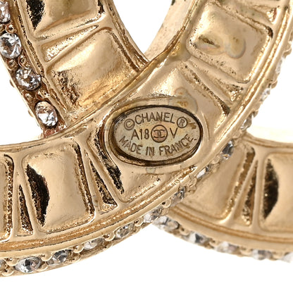 Chanel Baguette Crystal CC Brooch Gold 3 of 5