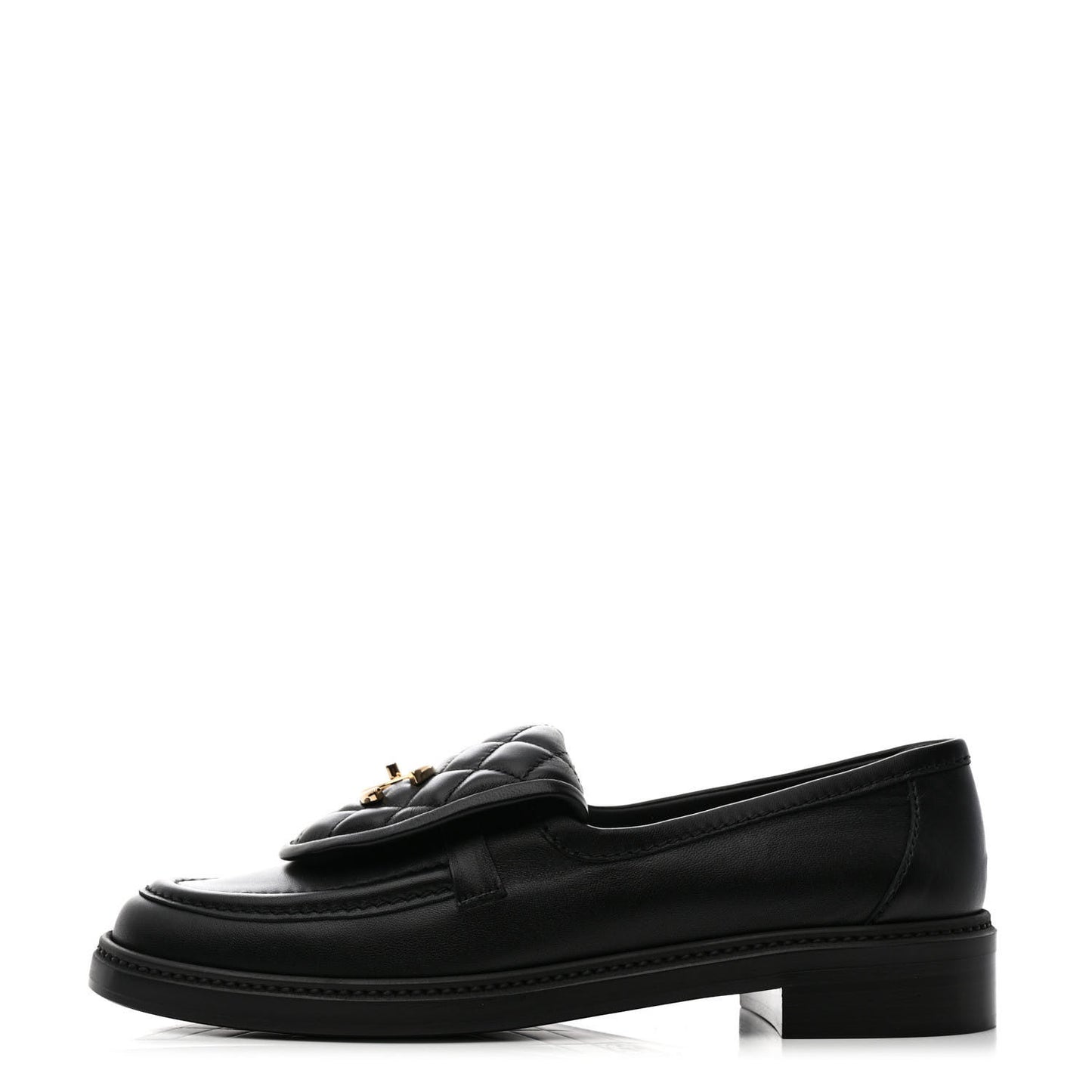 Lambskin Quilted CC Turnlock Loafers 40 Black