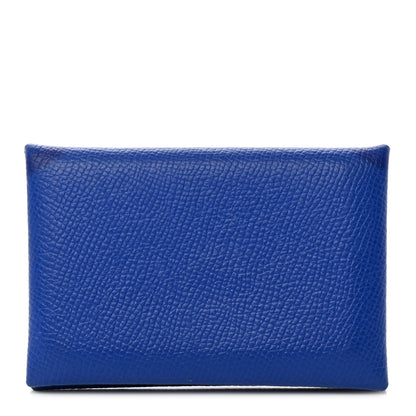 Hermes Epsom Calvi Card Case Bleu Electrique 1 of 8