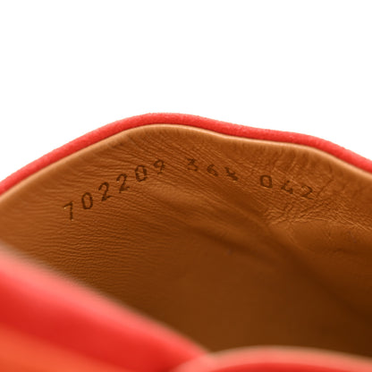 Gucci X ADIDAS Kid Scamosciato Quentin Goatskin Trefoil Embroidered Horsebit Platform Mules 36.5 Red Multicolor 9 of 9