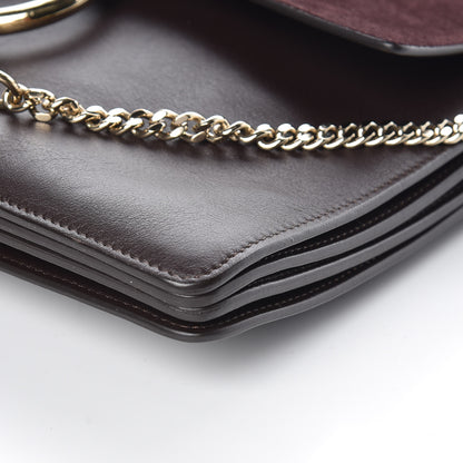 Chloe Calfskin Suede Medium Faye Shoulder Bag Carbon Brown 9 of 9