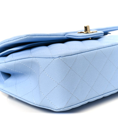 Chanel Caviar Quilted Small Double Flap Light Blue 10 of 12