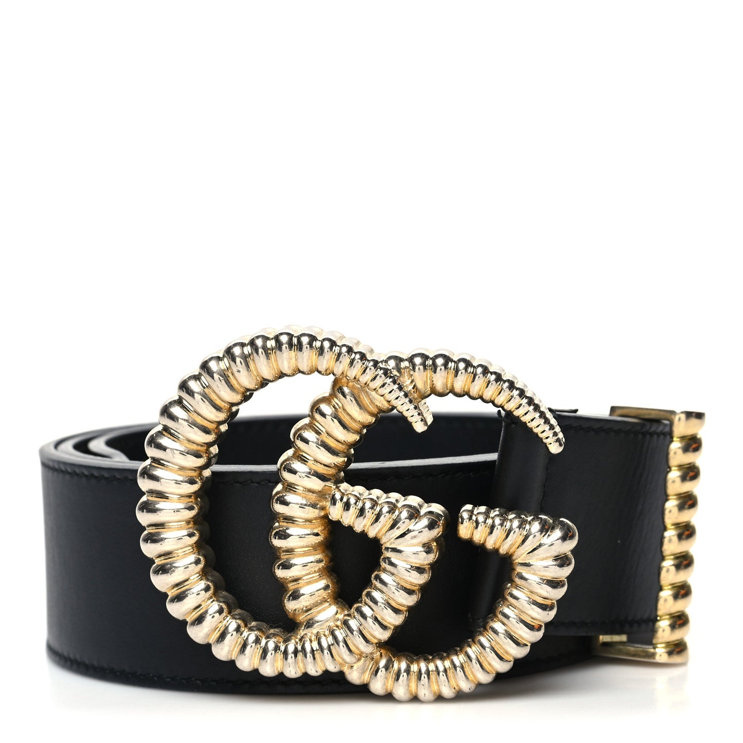 Moon Calfskin Torchon Double G 40mm Belt 85 34 Black