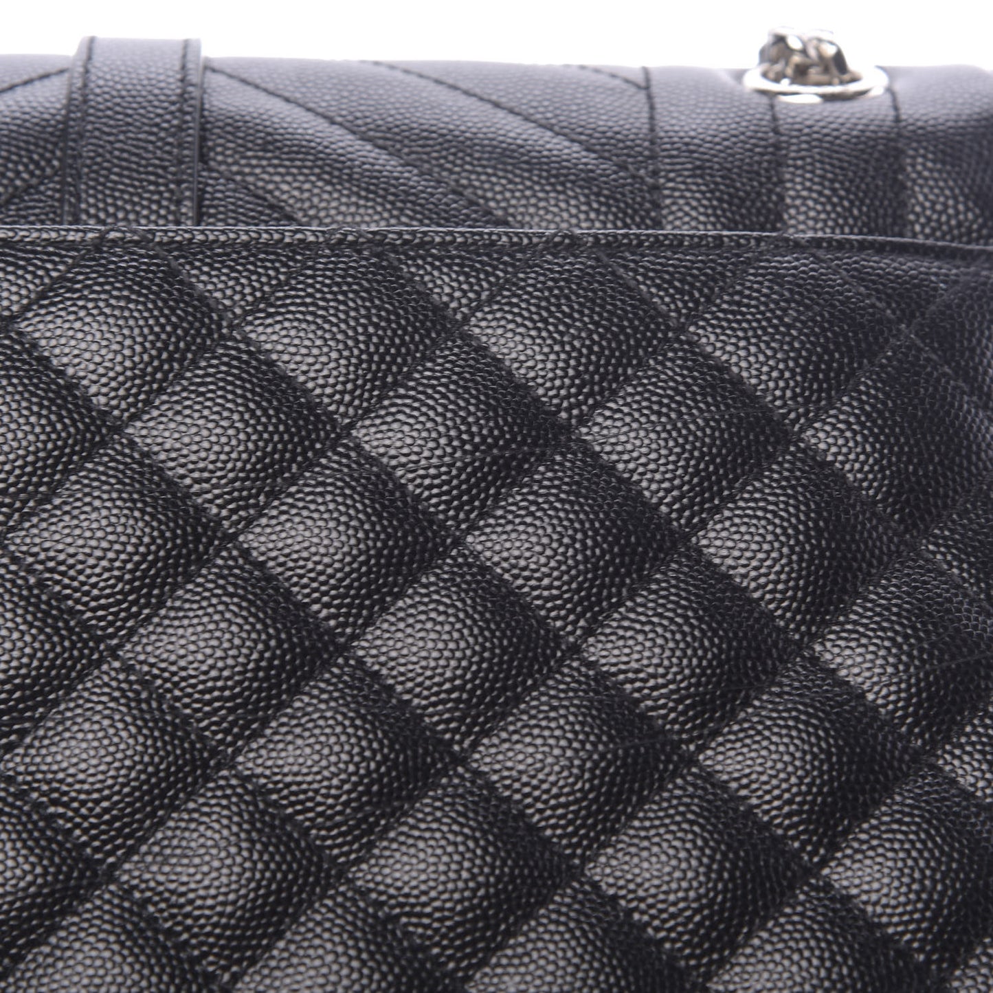 Grain De Poudre Textured Mixed Matelasse Triquilt Medium Monogram Satchel Black