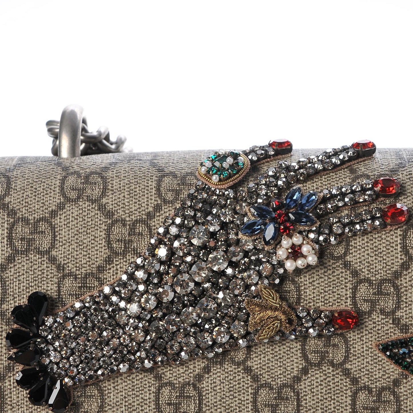 GG Supreme Monogram Shooting Star Embroidered Medium Dionysus Shoulder Bag Beige