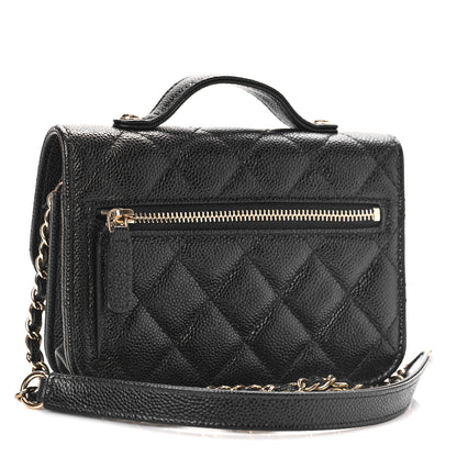 Chanel Caviar Quilted Business Affinity Clutch With Chain Black 3 of 11