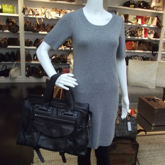 Leather Large Tracy Tote Black