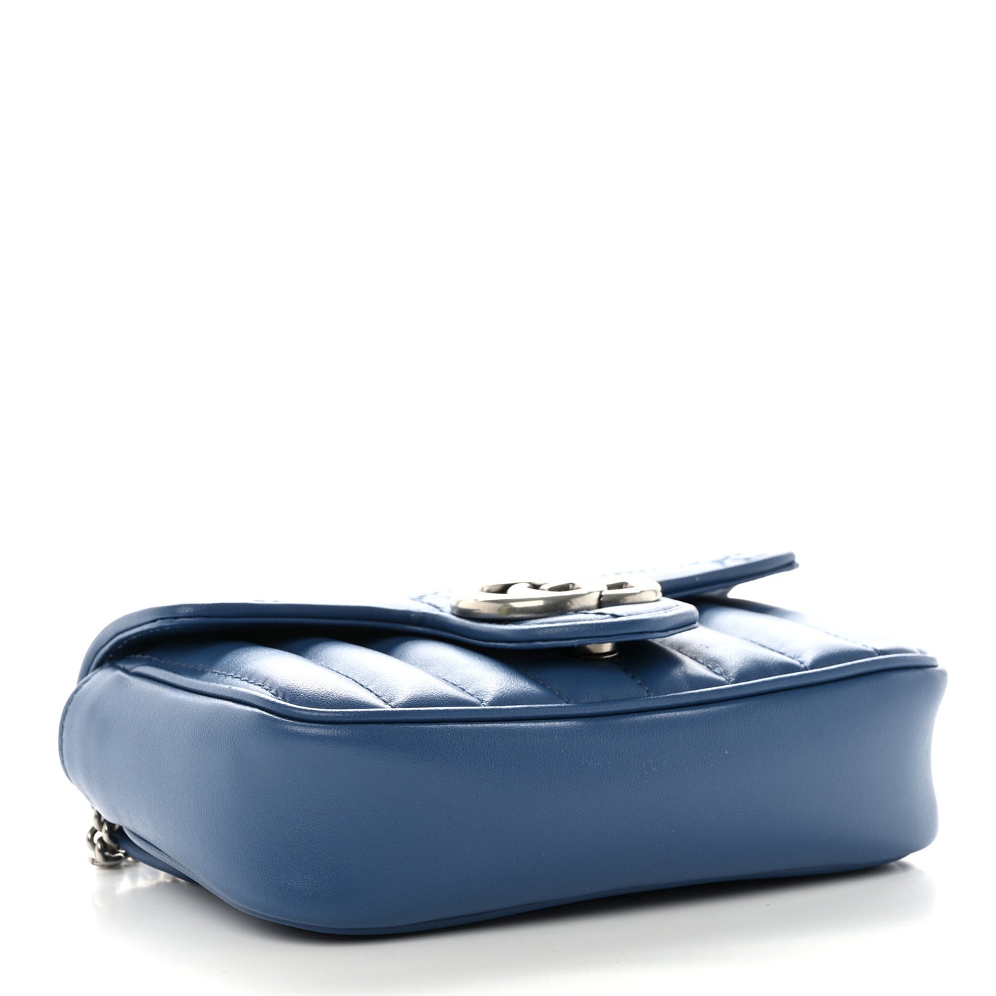 Calfskin Matelasse Aria Super Mini GG Marmont Shoulder Bag Clear Blue