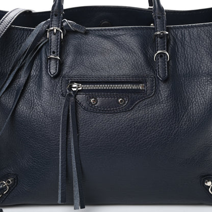 Balenciaga Veau Papier A6 Zip Around Tote Bleu Nuit 8 of 15
