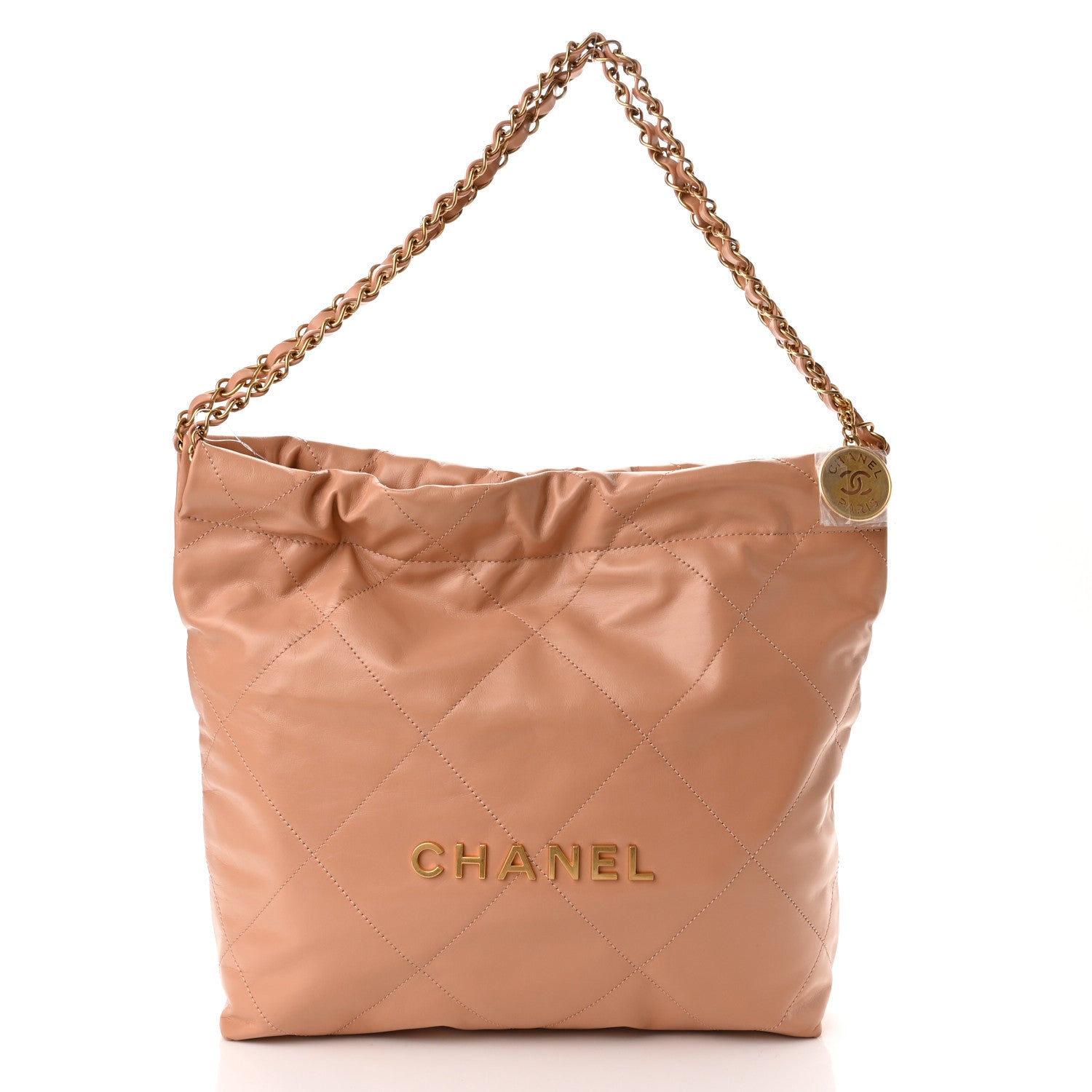 Chanel Shiny Calfskin Quilted Small Chanel 22 Beige 2 of 11