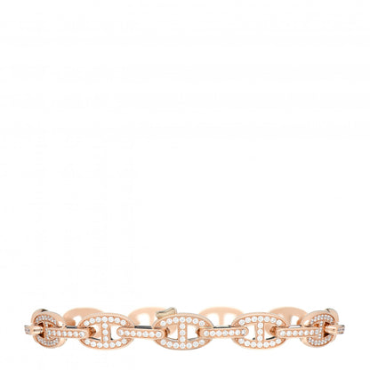 Hermes 18K Rose Gold Diamond PM Chaine d'Ancre Enchainee Bracelet SH 3 of 4