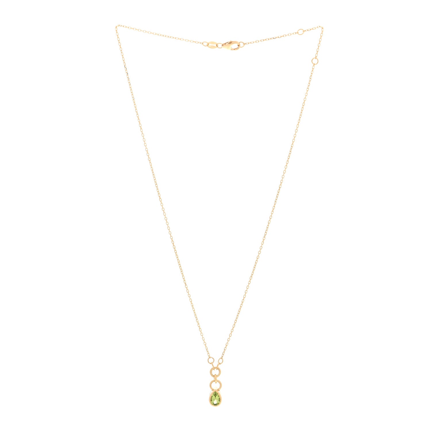 Foundrae 18K Yellow Gold Peridot Forever and Always a Pair Pendant Necklace 3 of 6