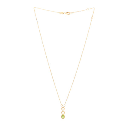 Foundrae 18K Yellow Gold Peridot Forever and Always a Pair Pendant Necklace 3 of 6