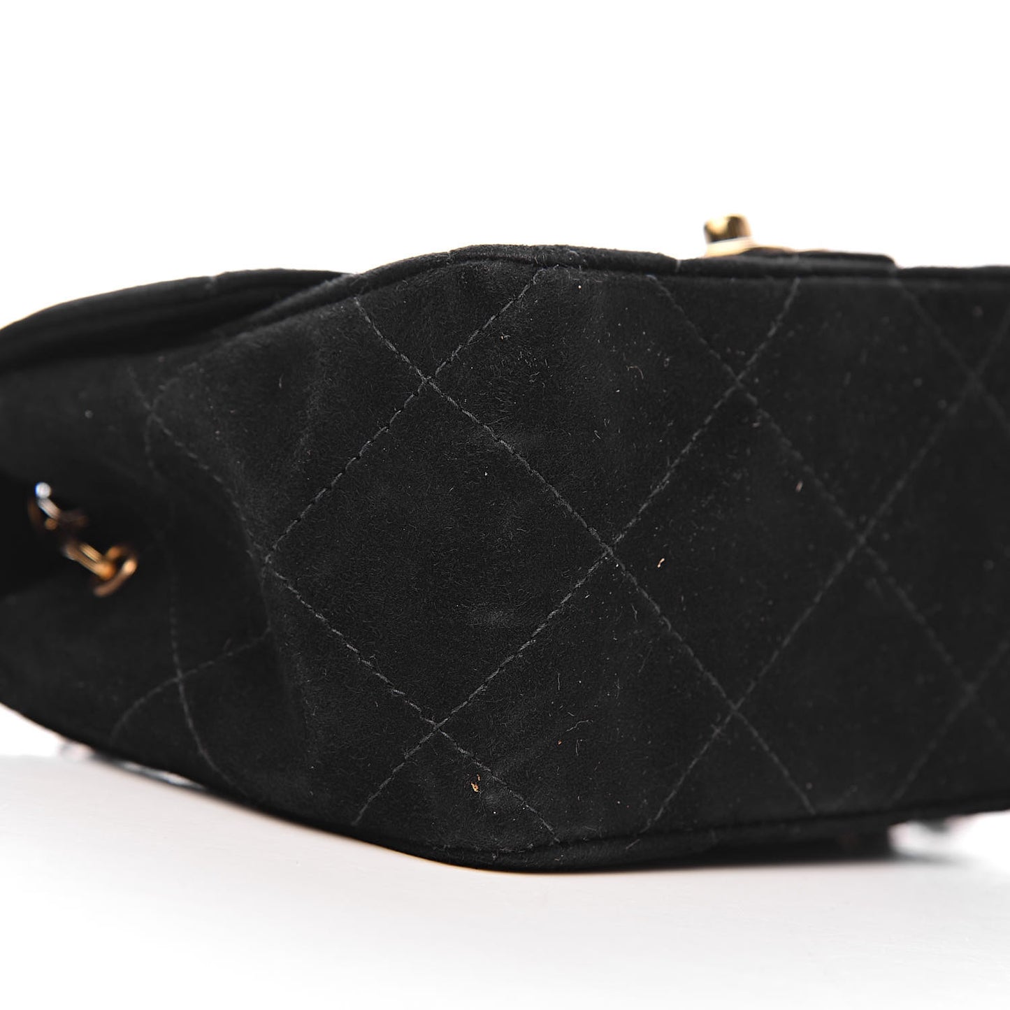 Velvet Quilted Extra Mini Rectangular Flap Black
