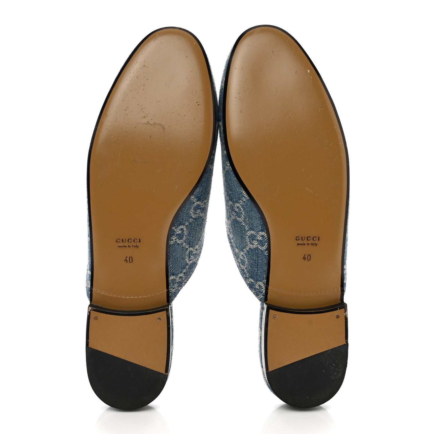 Denim GG Womens Princetown Slippers 40 Light Blue Ivory