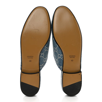 Gucci Denim GG Womens Princetown Slippers 40 Light Blue Ivory 5 of 8