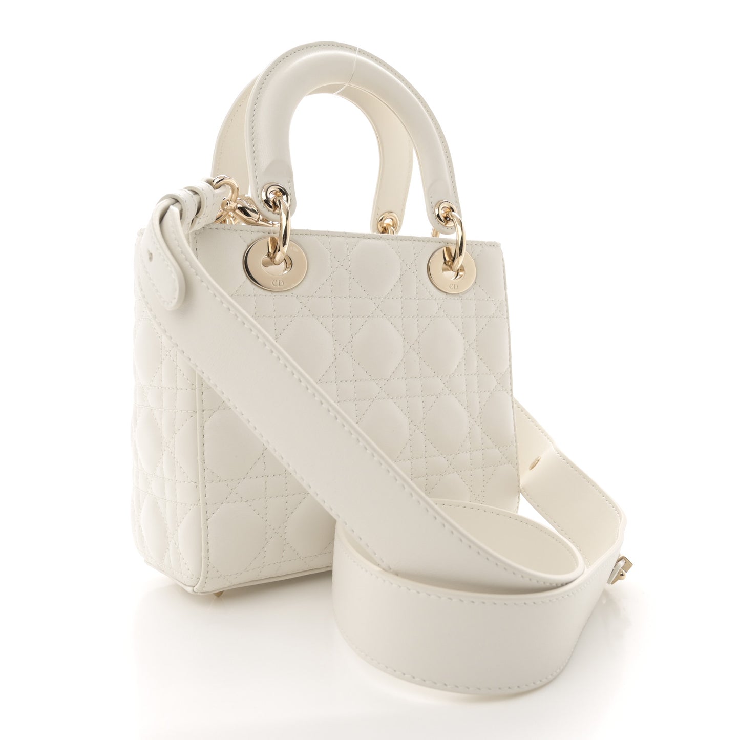 Lambskin Cannage Small My ABCDior Lady Dior White