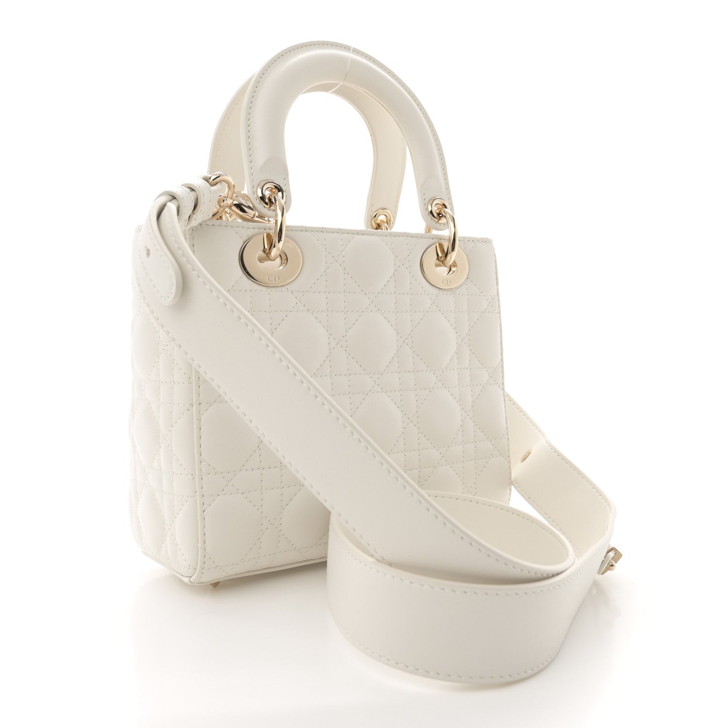 Christian Dior Lambskin Cannage Small My ABCDior Lady Dior White 3 of 10