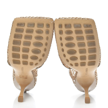 Bottega Veneta Mesh Calfskin Chain Stretch Pumps 38.5 Beige 6 of 9