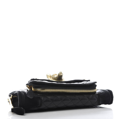 Burberry Nappa Suede Quilted Animal Clutch Black 4 of 8