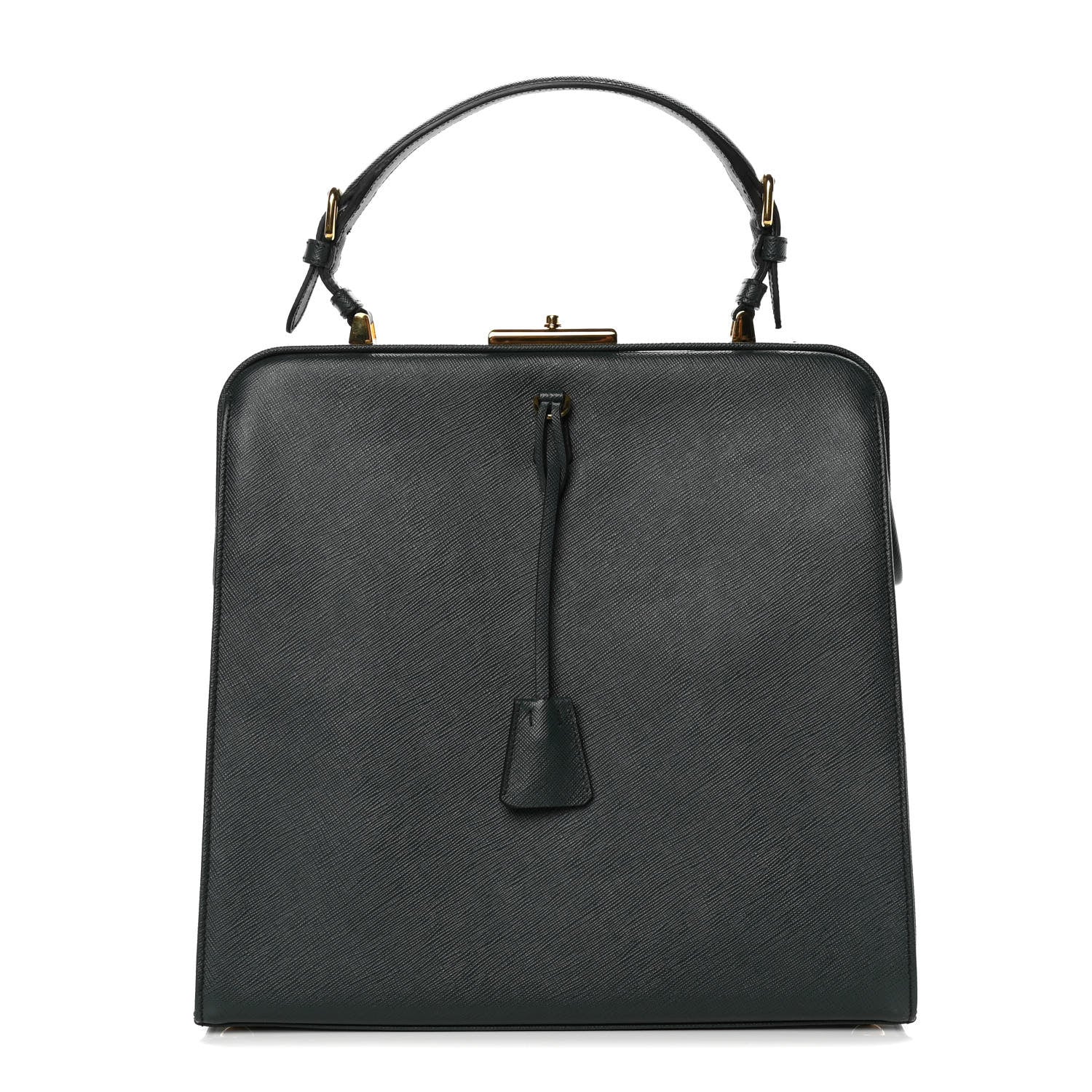 Prada Saffiano Lux Framed Bag Smeraldo 1 of 11