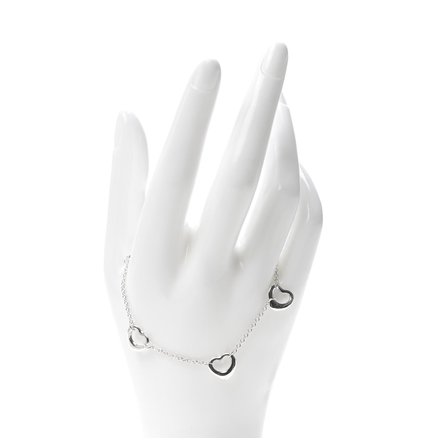 Tiffany Sterling Silver Elsa Peretti Open Heart Bracelet 2 of 5