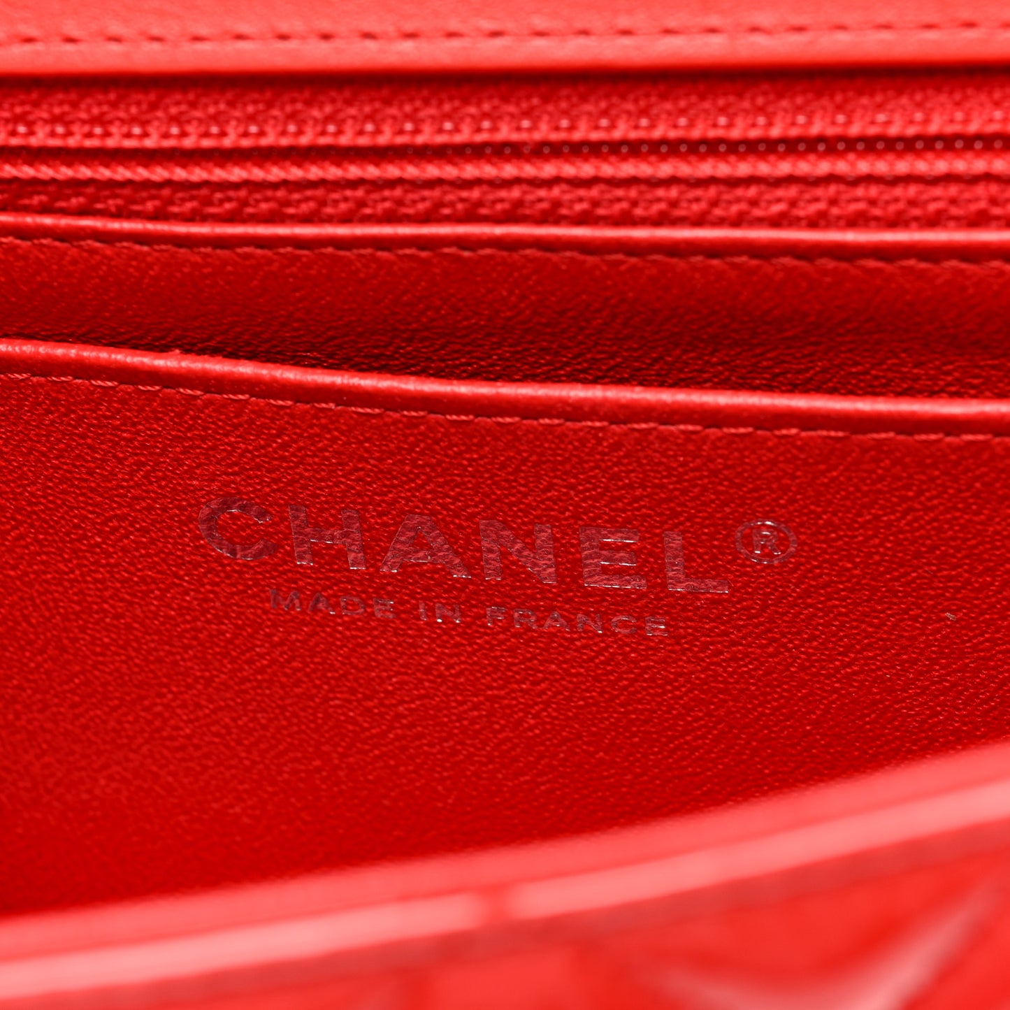 Patent Calfskin Quilted Bi-Color Mini Rectangular Flap Red Black