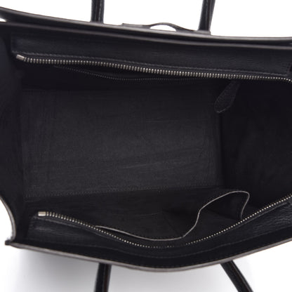 Celine Drummed Calfskin Mini Luggage Black 5 of 7