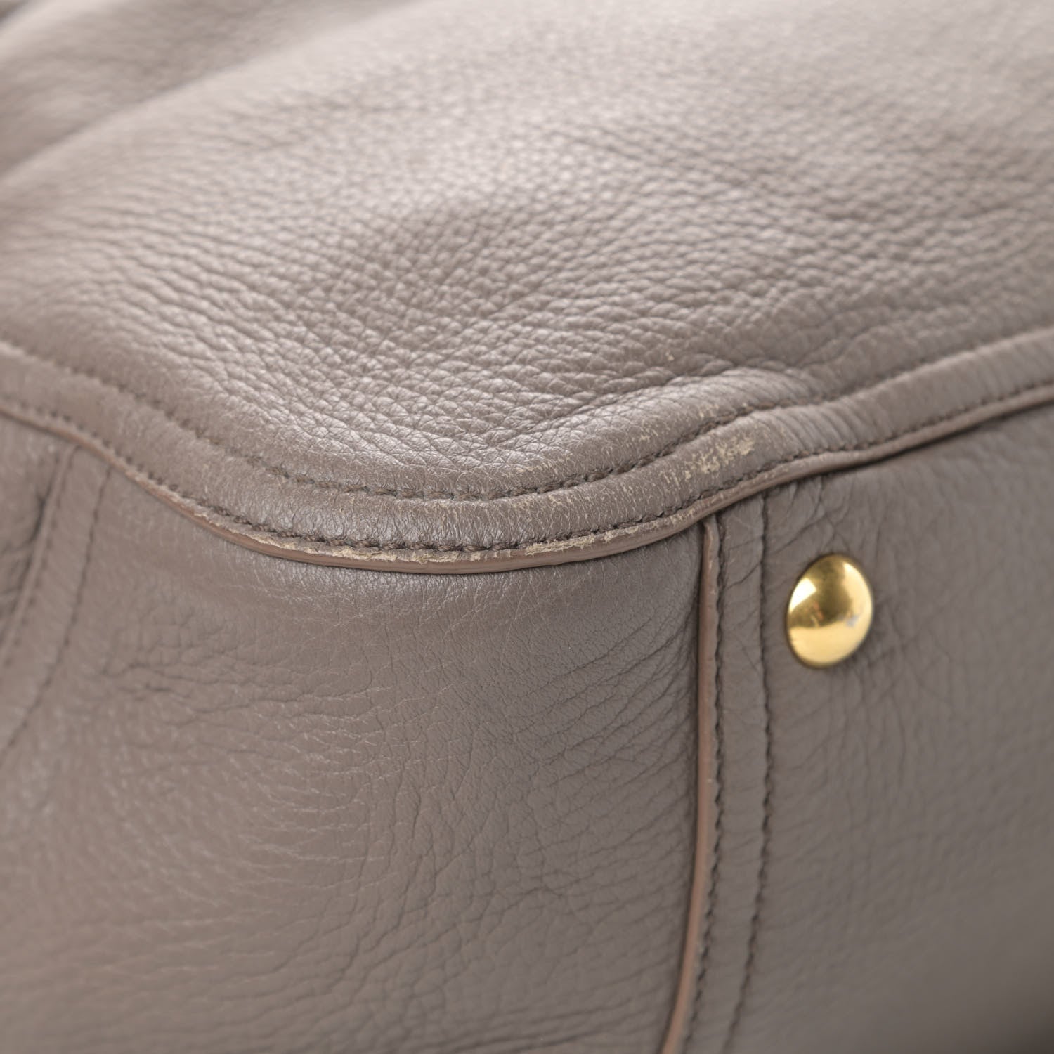Miu Miu Cervo Front Buckle Satchel Taupe 12 of 15