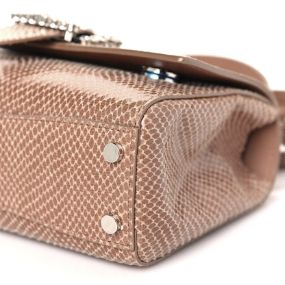 Jimmy Choo Calfskin Lizard Embossed Small Cheri Top Handle Bag Beige 8 of 8