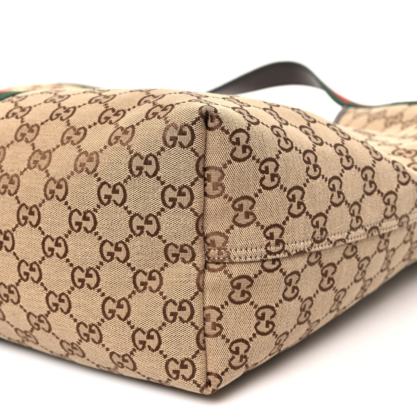 GG Monogram Web Large Giglio Tote Beige Brown