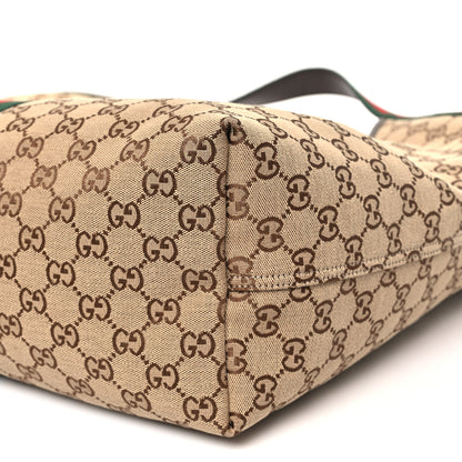 Gucci GG Monogram Web Large Giglio Tote Beige Brown 10 of 10