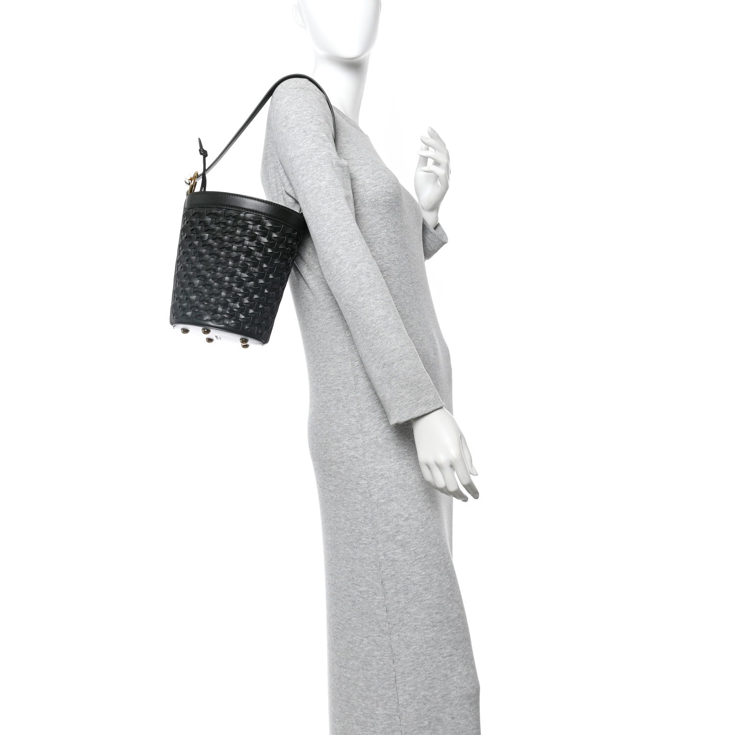 Bottega Veneta Nappa Intrecciato Small JJ Bucket Bag Black 2 of 11