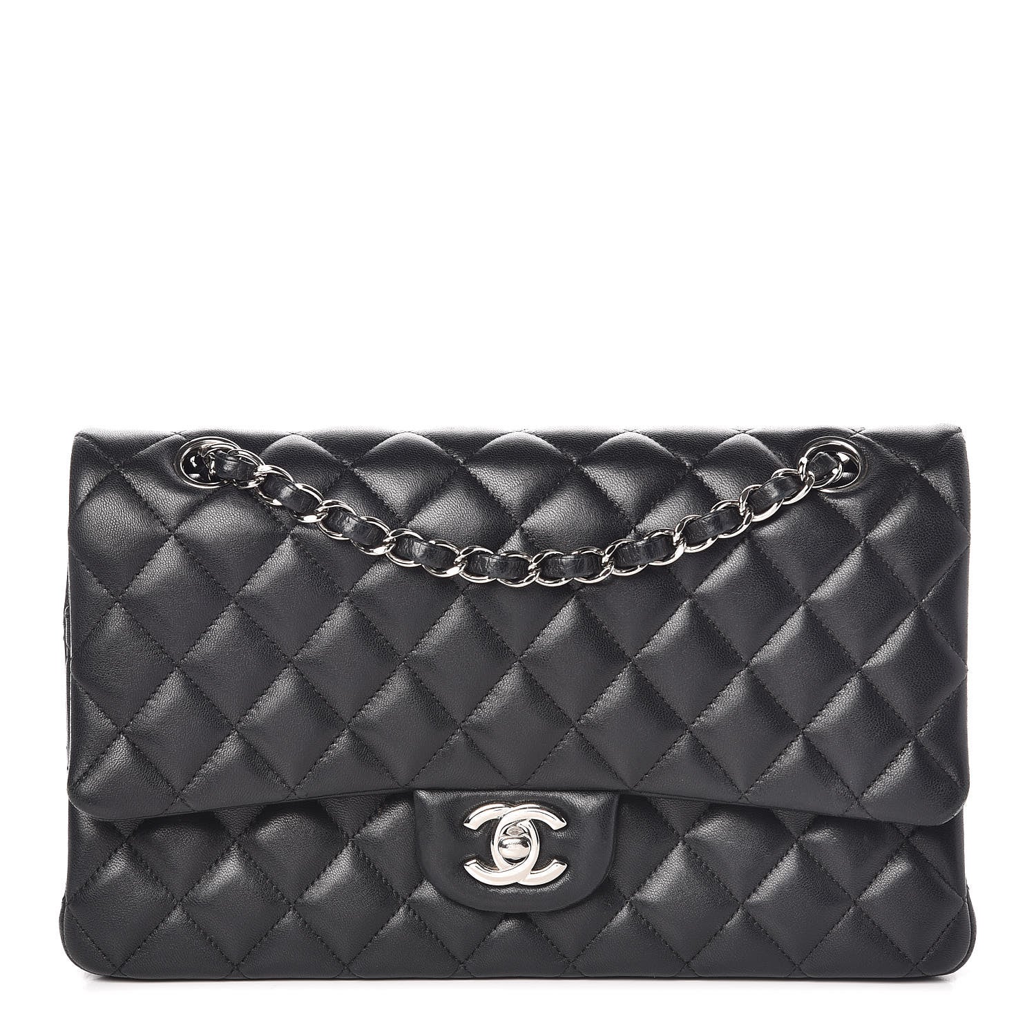 Chanel Lambskin Quilted Medium Double Flap Black 1 of 10