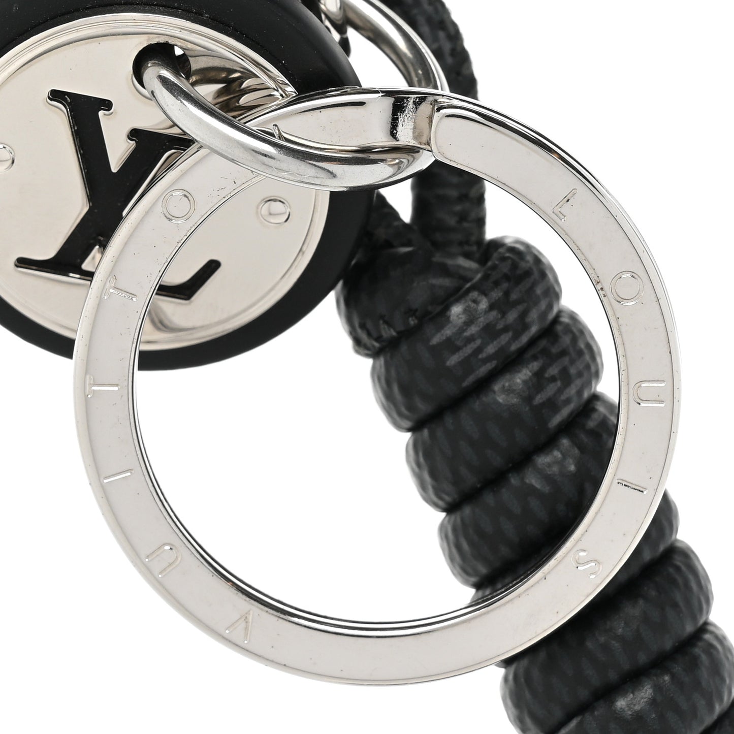 Palladium Damier Graphite Rope Bag Charm Key Holder