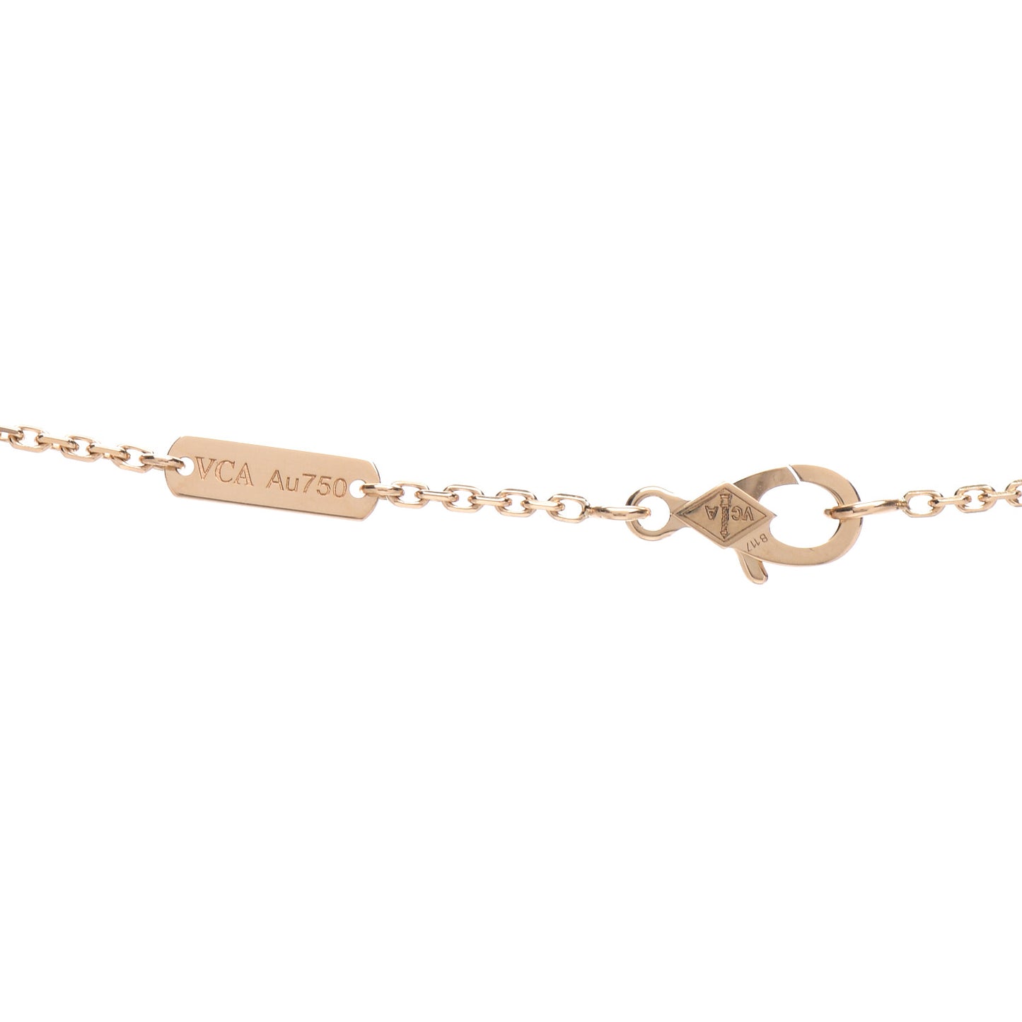 18K Yellow Gold Mother of Pearl Vintage Alhambra Pendant Necklace