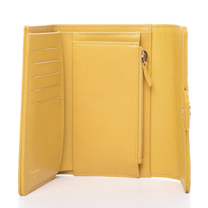 Chanel Caviar Quilted Medium Flap Wallet Yellow 4 of 11