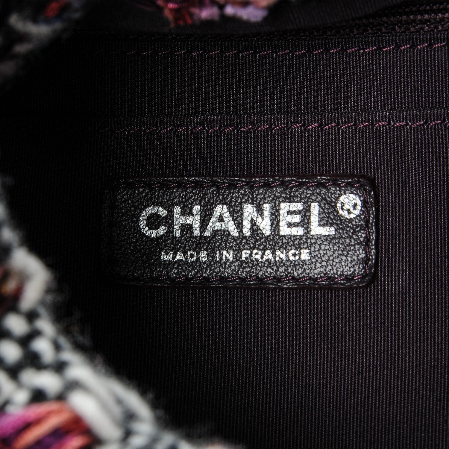 Chanel Tweed Lambskin Medium CC Chain Drawstring Tote Multicolor 6 of 8