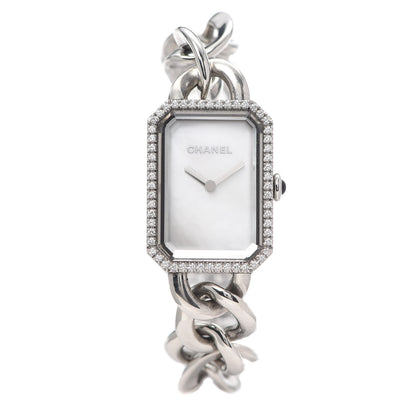 Chanel Stainless Steel Diamond Bezel Mother of Pearl 20mm Chain Premiere Quartz Watch 1 of 5