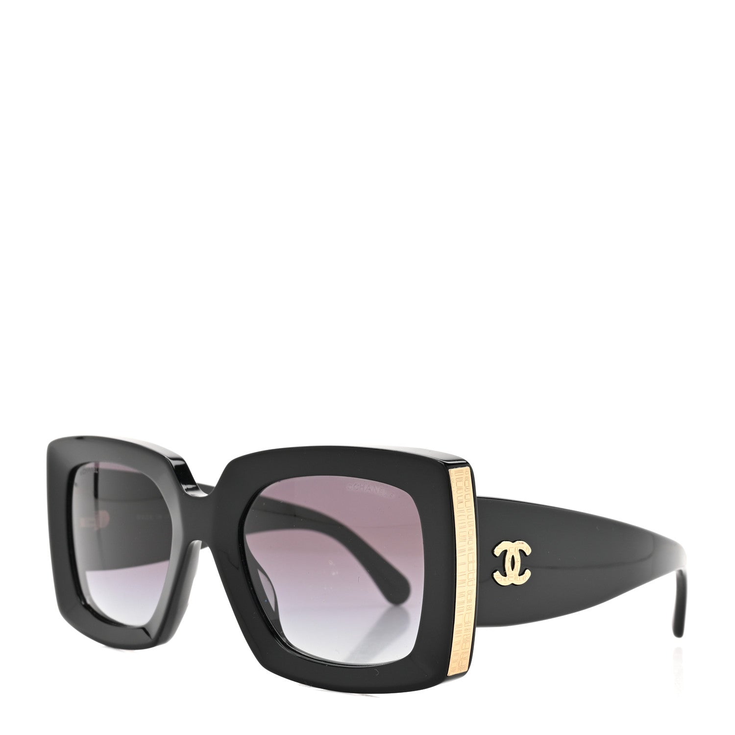 Chanel Acetate Rectangle Sunglasses 5435-A Black 1 of 10