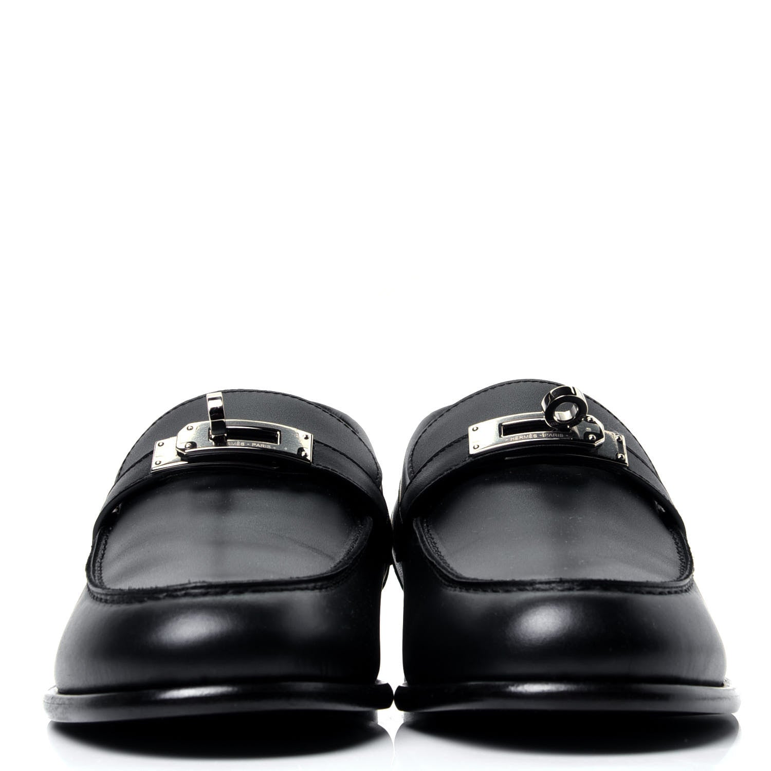 Hermes Calfskin Womens Destin Loafer 38 Black 2 of 10