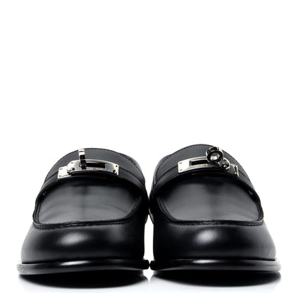 Hermes Calfskin Womens Destin Loafer 38 Black 2 of 10