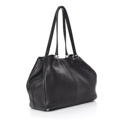 Prada Vitello Daino Pocket Tote Black 3 of 13