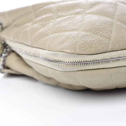 Chanel Calfskin Quilted Expandable Zip Shoulder Bag Beige 5 of 10
