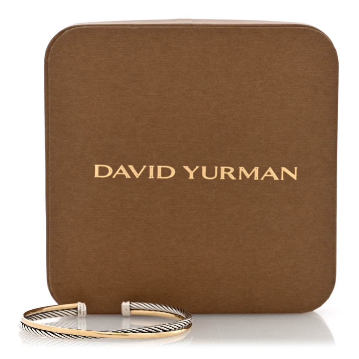 Sterling Silver 18K Yellow Gold 5mm Crossover Cuff Bracelet