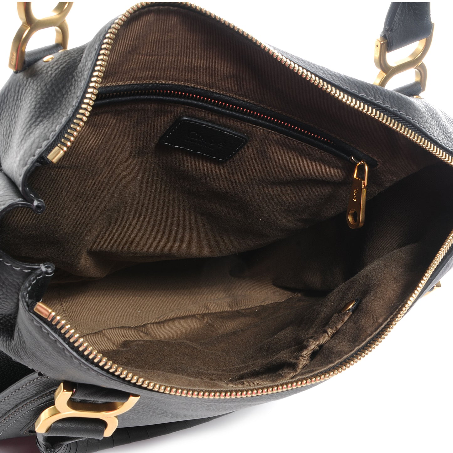 Calfskin Large Marcie Satchel Black