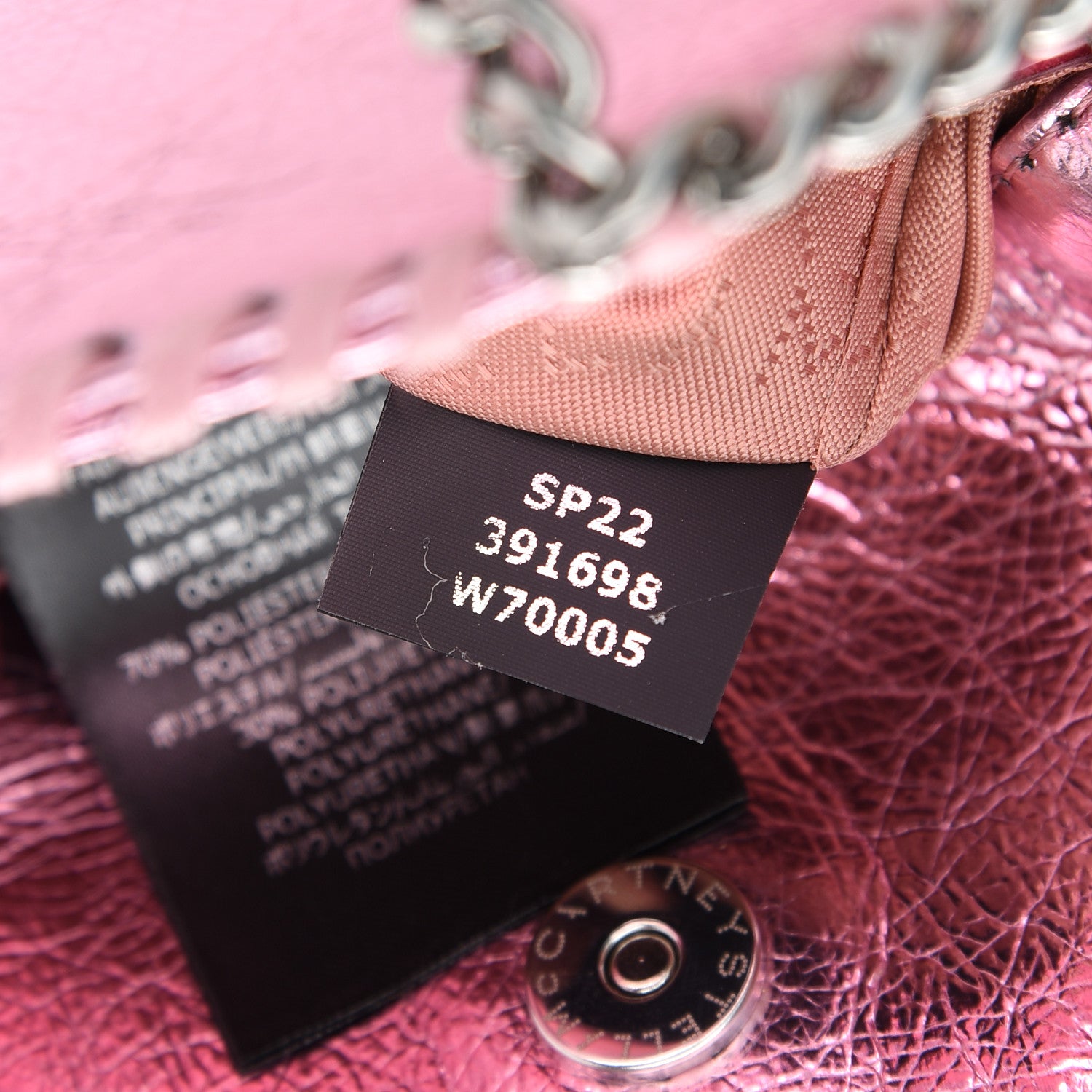 Stella McCartney Metallic Eco Alter Nappa Tiny Falabella Tote Pink 7 of 9