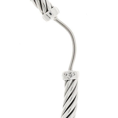 David Yurman Sterling Silver Large Sculpted Cable Hoop Earrings 6 of 7