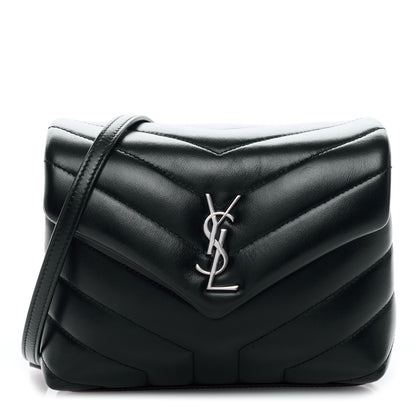 Saint Laurent Calfskin Y Quilted Monogram Toy Loulou Crossbody Bag Black 1 of 9