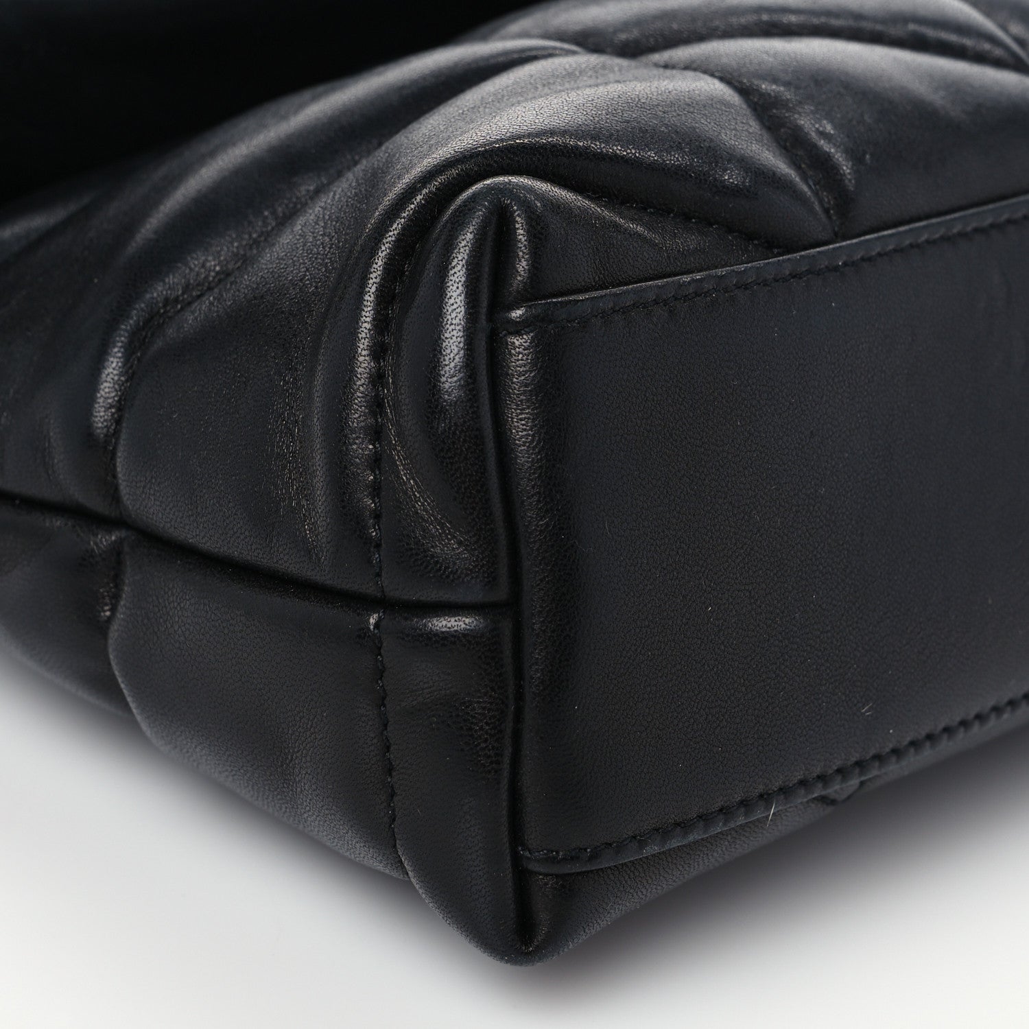 Saint Laurent Lambskin Quilted Toy Loulou Puffer Monogram Chain Satchel Black 7 of 8